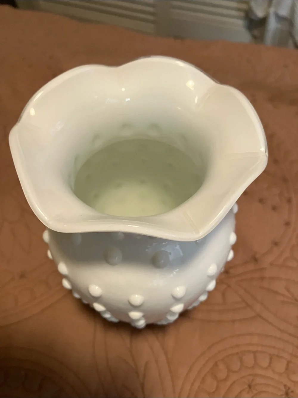 Vintage Hobnail Milk Glass Vase